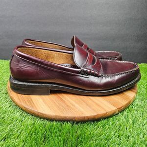 Hanover Handsewn Penny Loafer Mens 11.5 D/B Burgundy Leather USA Dress Shoes